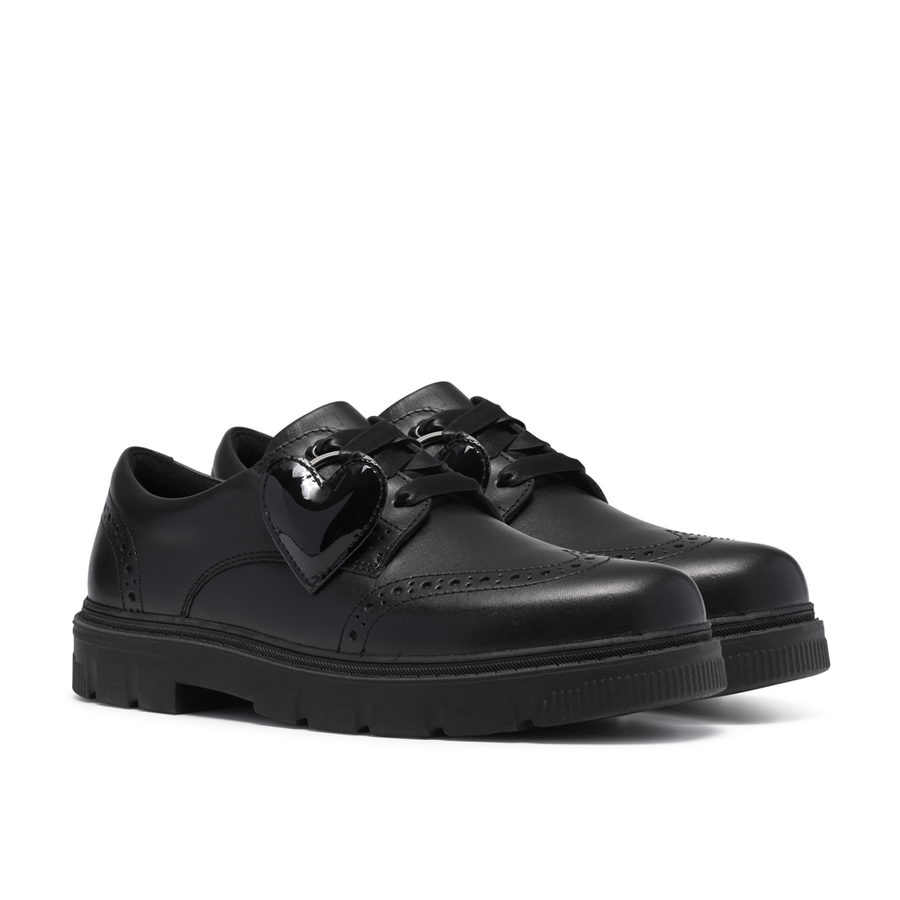 Clarks - Lorcam Lace Y. - Black Leather - School Shoes