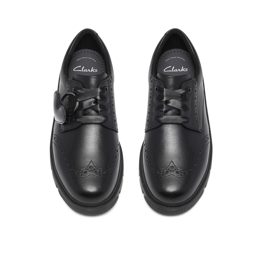 Clarks - Lorcam Lace Y. - Black Leather - School Shoes