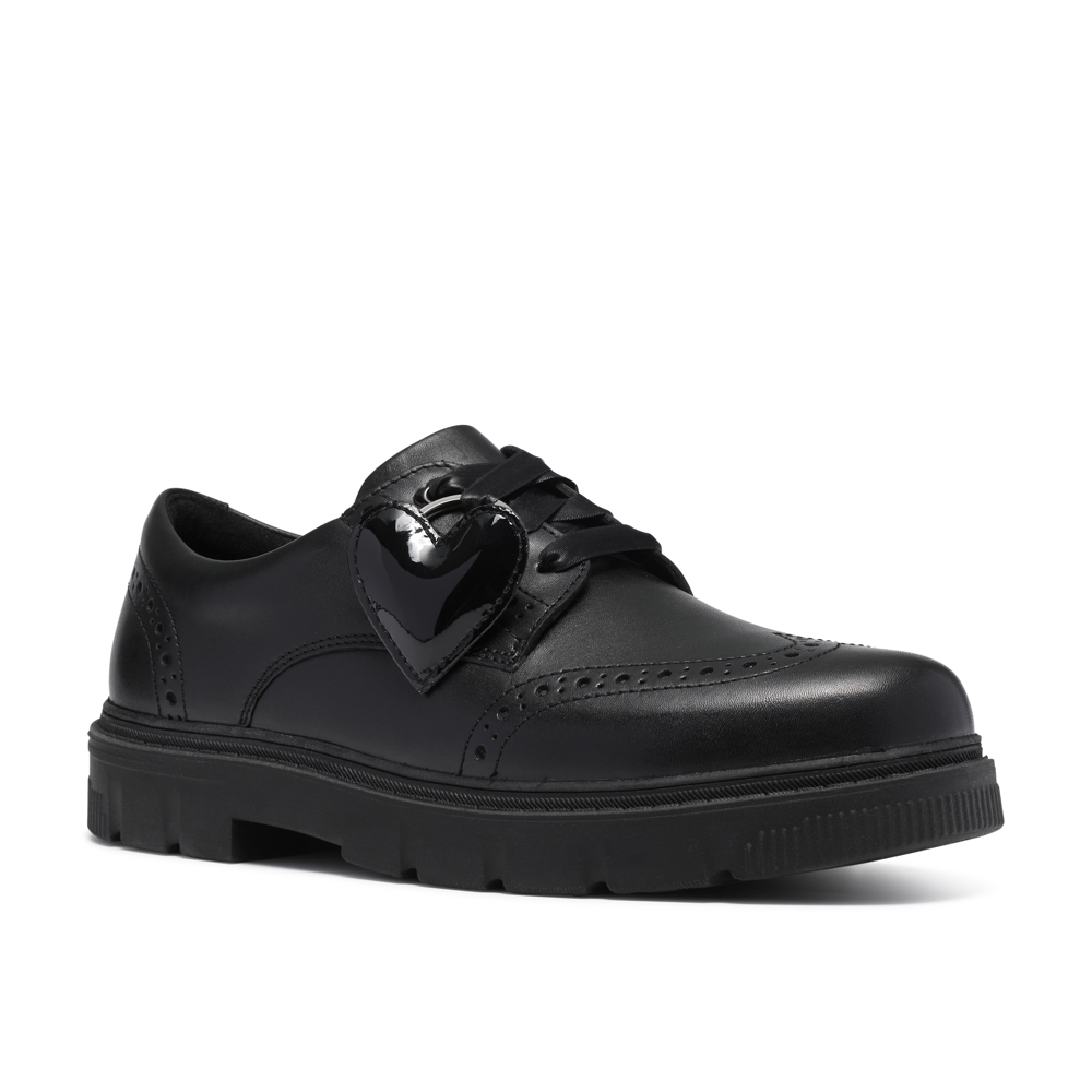 Clarks - Lorcam Lace Y. - Black Leather - School Shoes