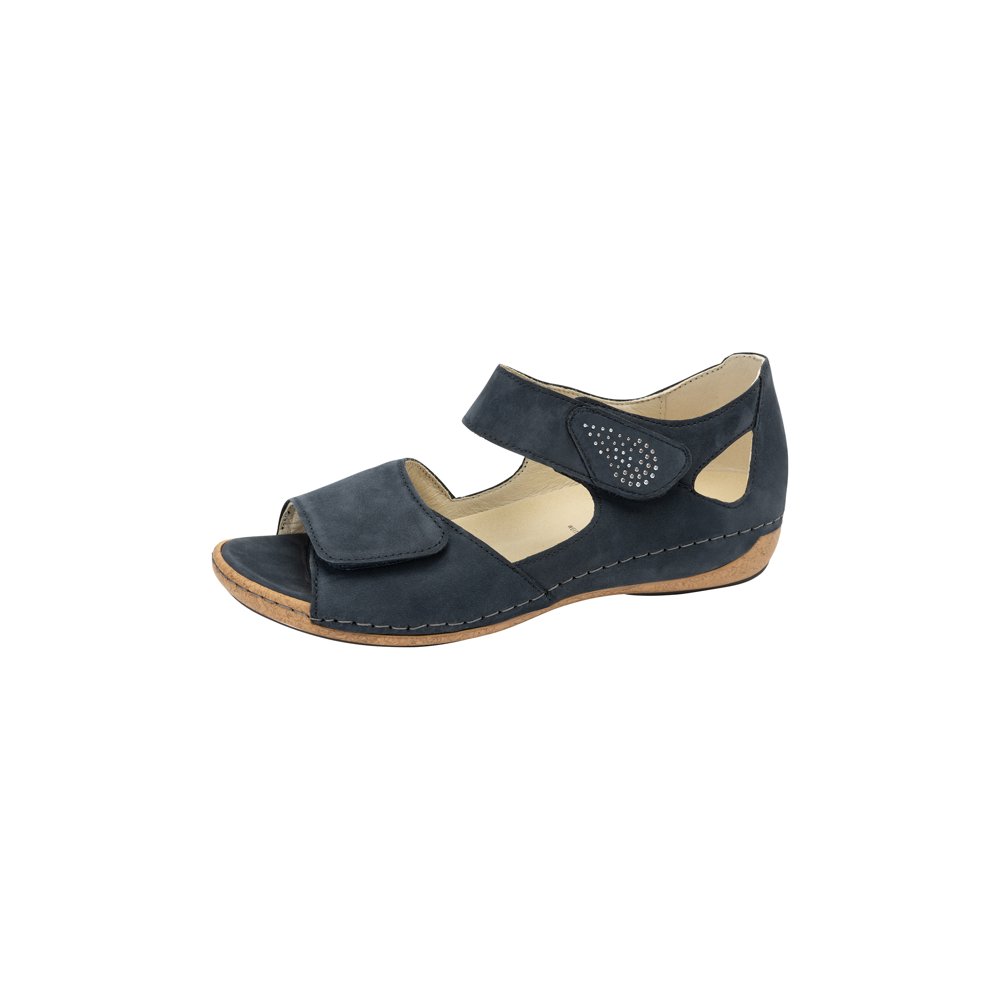 Waldlaufer - Heliett Nubuk Giraffestr - Marine - Sandals