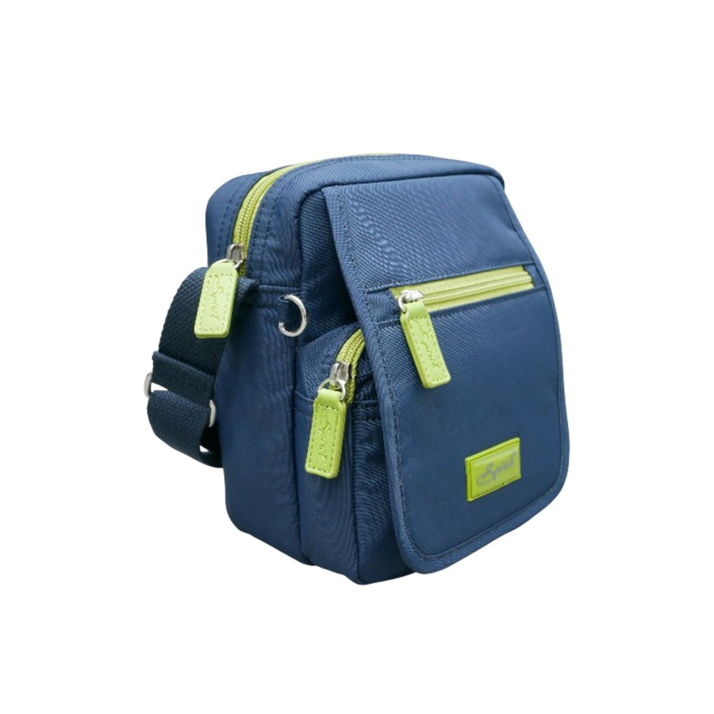Nova Leathers - Small Full Flap X-Body 3398 - Navy/Citrus - Bags