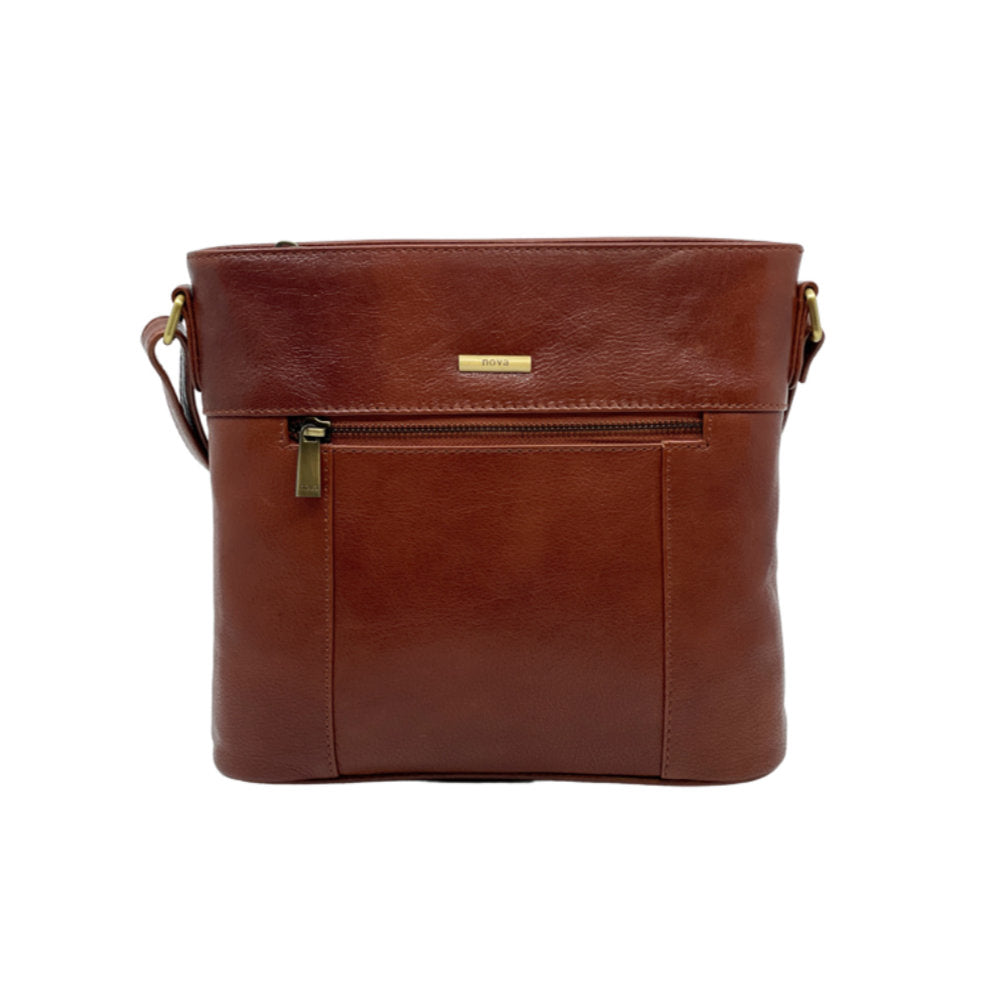 Nova Leathers - Square Shoulder Bag - 6115 Cognac