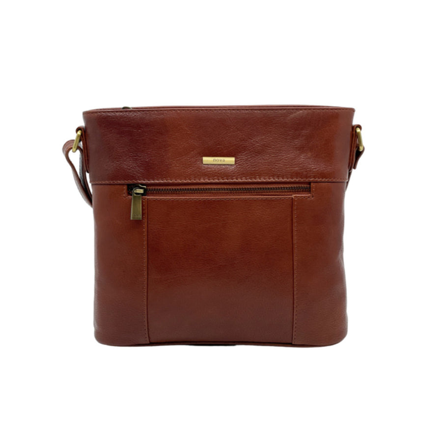 Nova Leathers - Square Shoulder Bag - 6115 Cognac