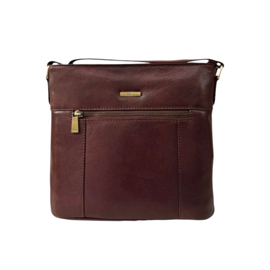 Nova Leathers - Square Shoulder Bag - 6115 Dk Brown