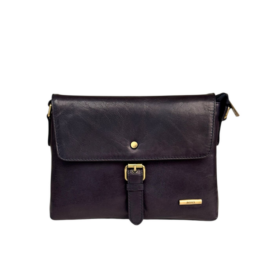 Nova Leathers - Buckle Detail E/W X-Body - 6158 Navy - Bags