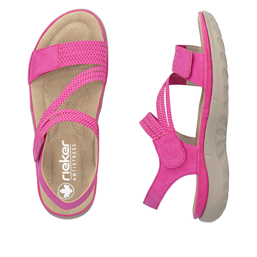 Rieker - 64870-31 - Magenta/Fuchsia-White - Sandals