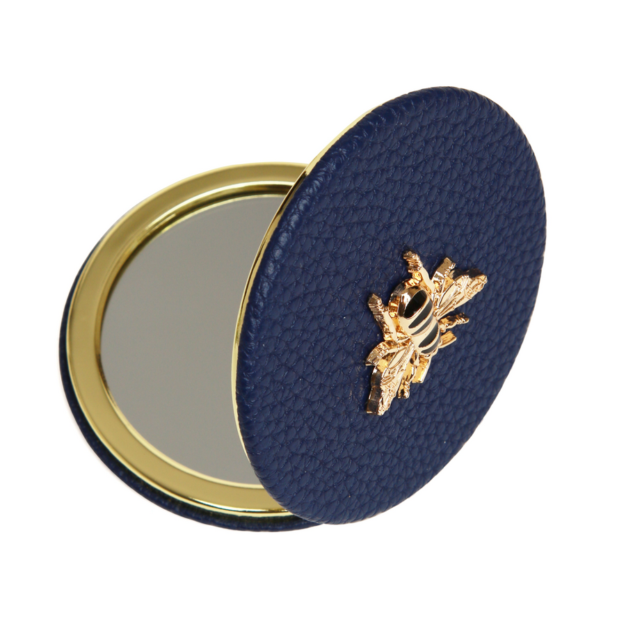 Alice Wheeler - Round Compact Mirror - Navy - Mirrors