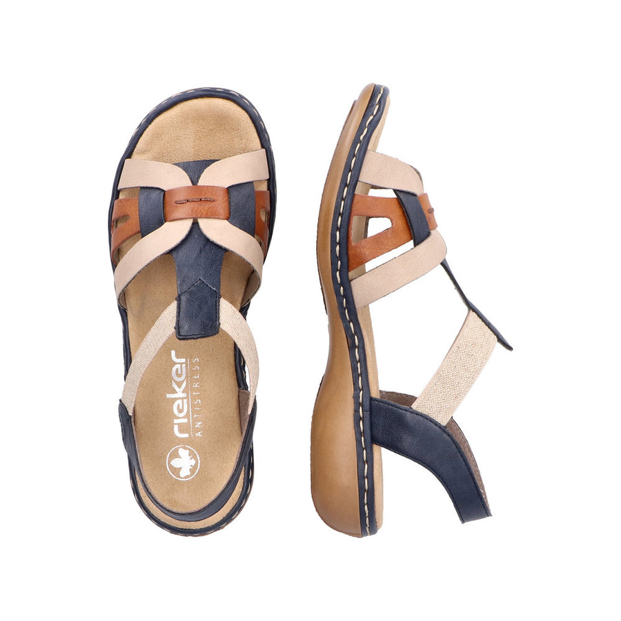 Rieker - 65918-90 - Pazifik/Cayenne/Nude - Sandals