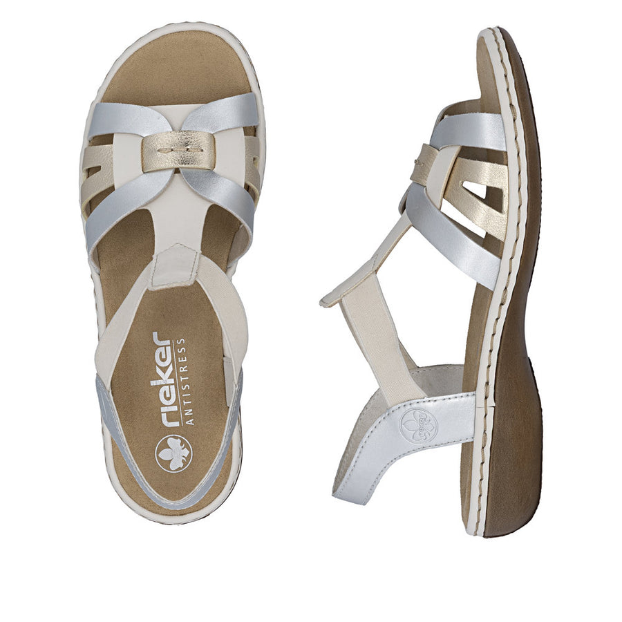 Rieker - 65918-91 - Porzellan/Lightgold/Silver - Sandals