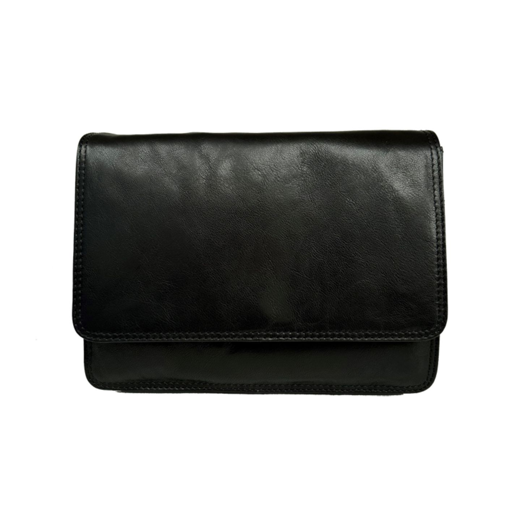Nova Leathers - Medium 2/3 Flap Organiser - 6768 Black - Bags