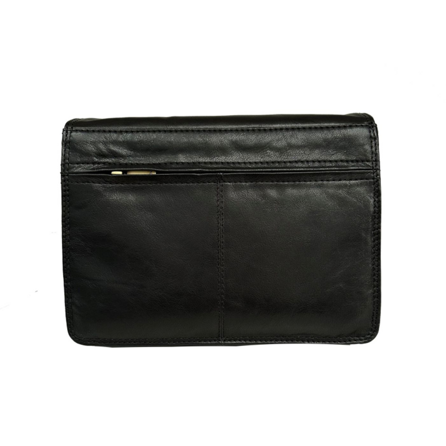 Nova Leathers - Medium 2/3 Flap Organiser - 6768 Black - Bags