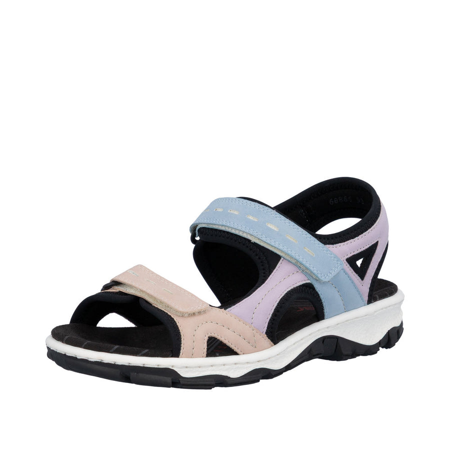 Rieker - 68866-93 - Carnation/Mauve/Aqua/Schwarz - Sandals