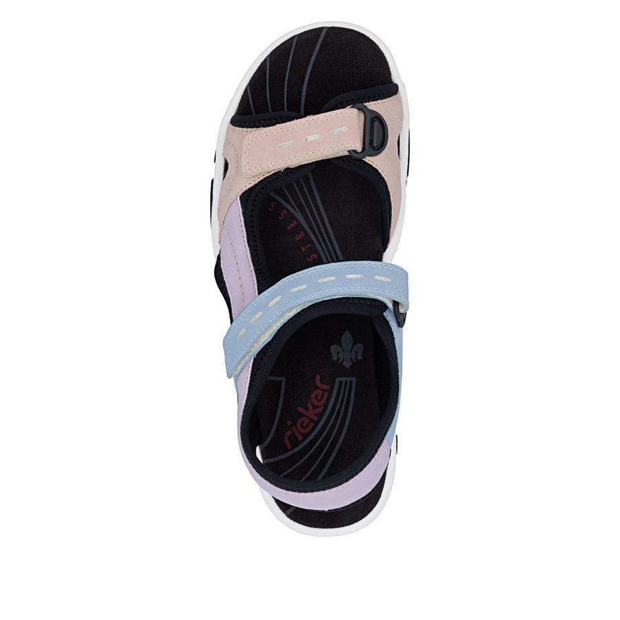 Rieker - 68866-93 - Carnation/Mauve/Aqua/Schwarz - Sandals