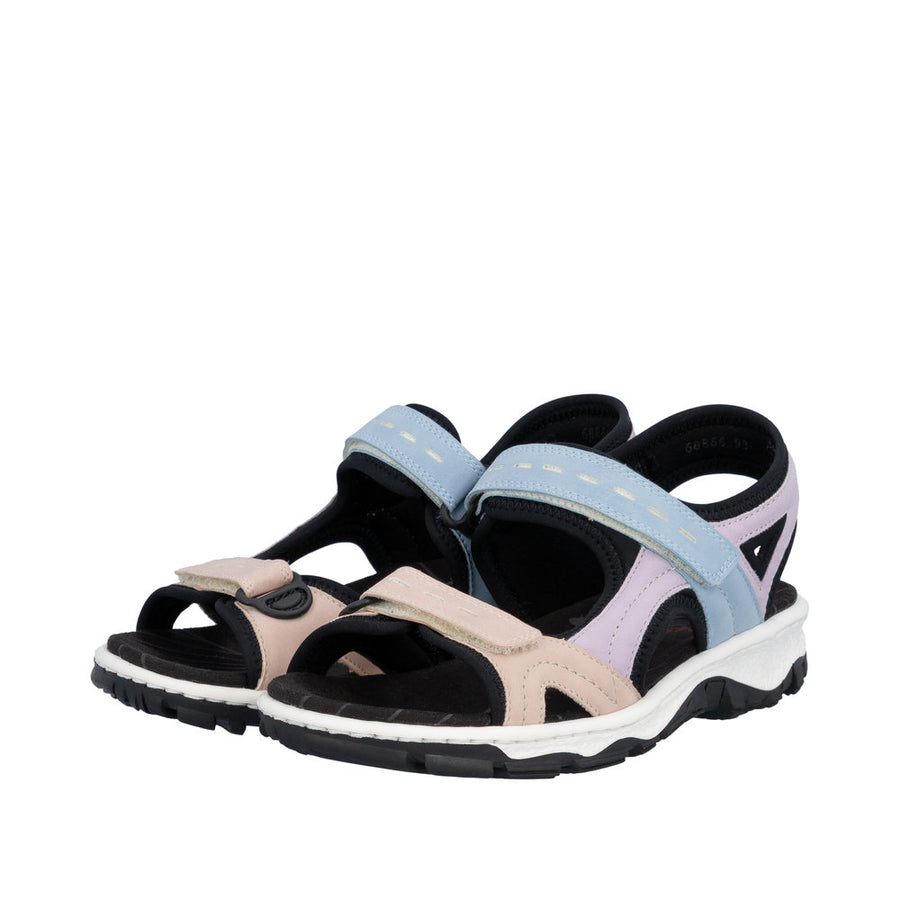 Rieker - 68866-93 - Carnation/Mauve/Aqua/Schwarz - Sandals
