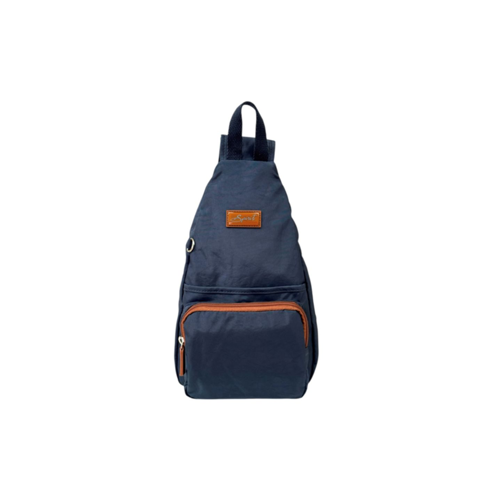 Nova Leathers - Small Single Strap Backpack 7343 - Navy/Tan - Bags