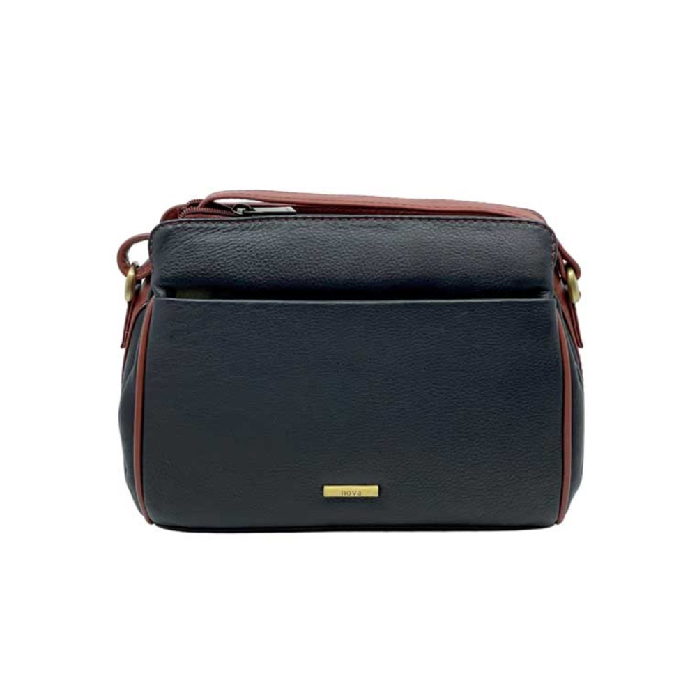 Nova Leathers - Zip Top Shoulder - 8111 Black Tan - Bags