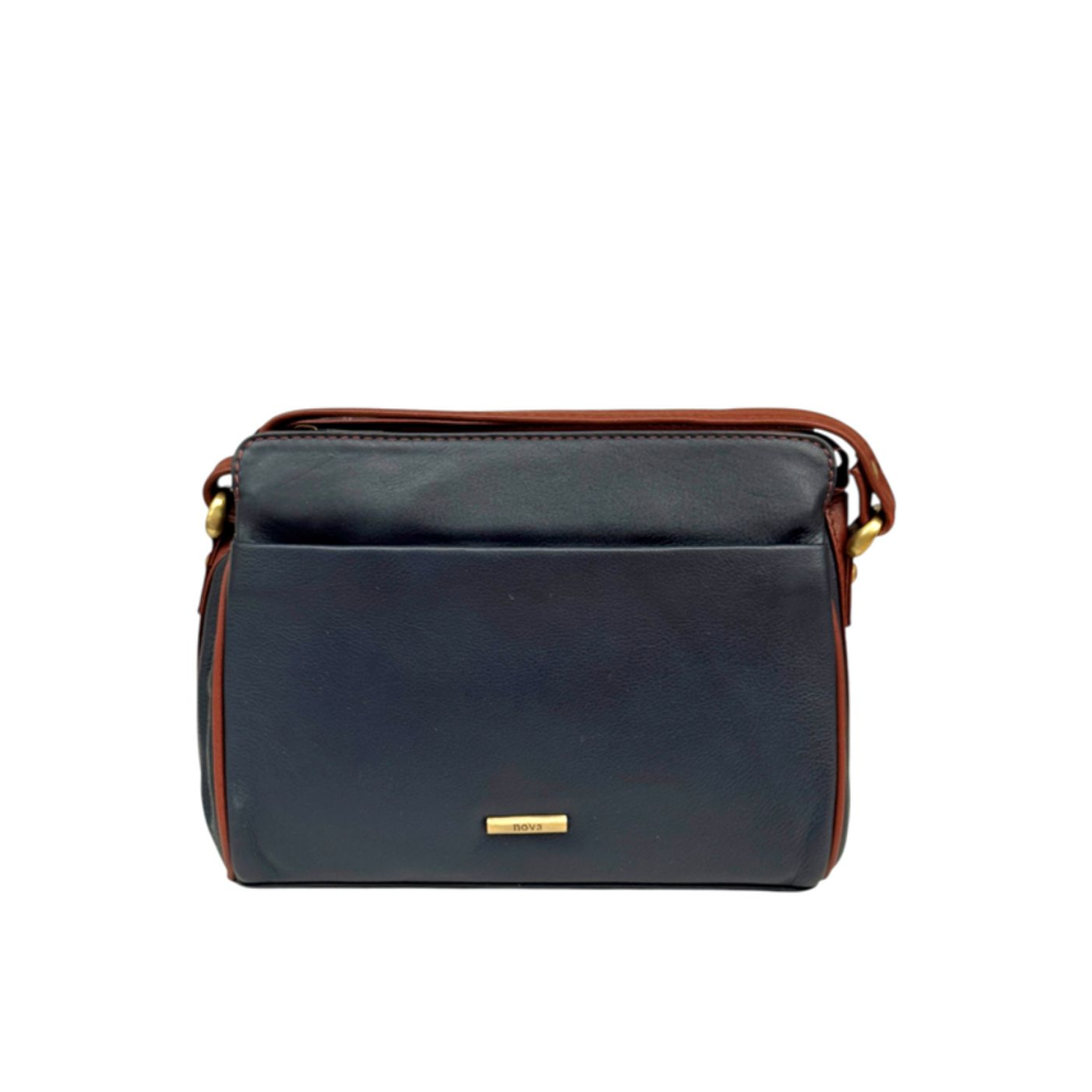 Nova Leathers - Zip Top Shoulder - 8111 Navy Tan - Bags