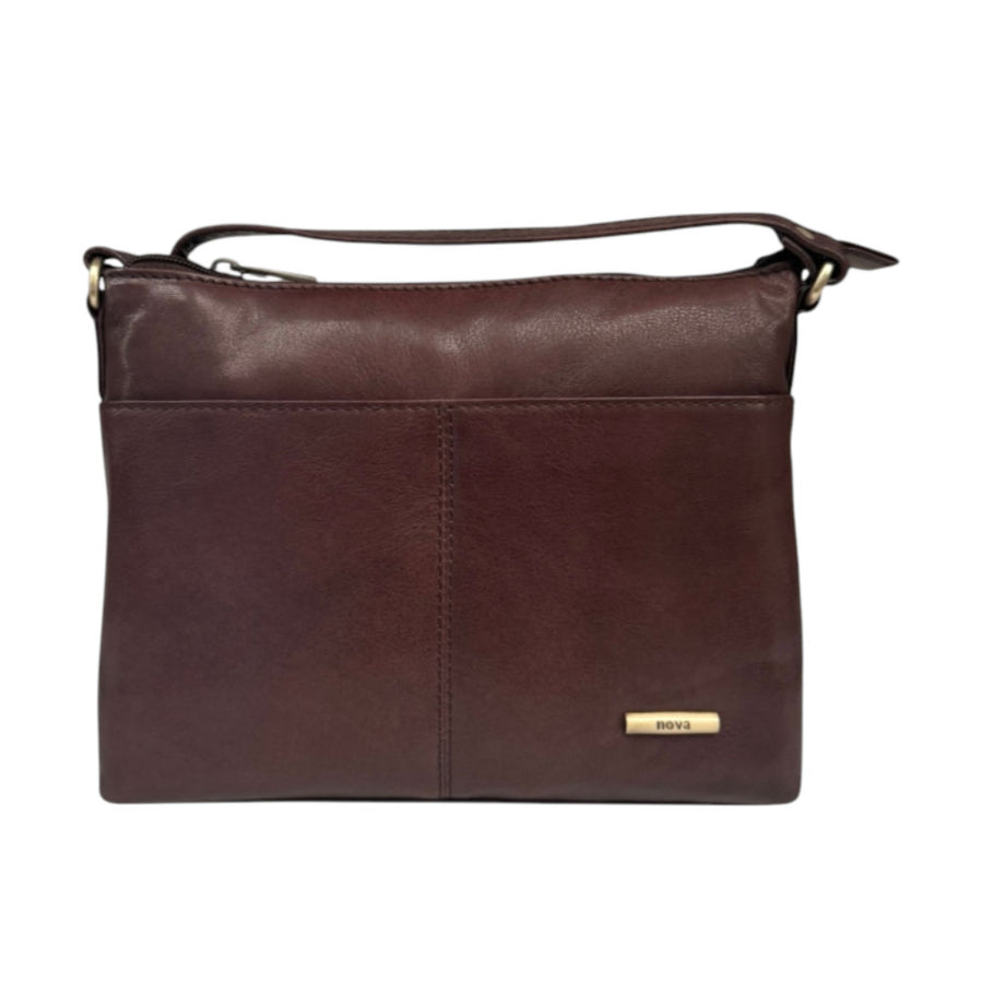 Nova Leathers - Small X-Body Bag - 6134 Dk Brown