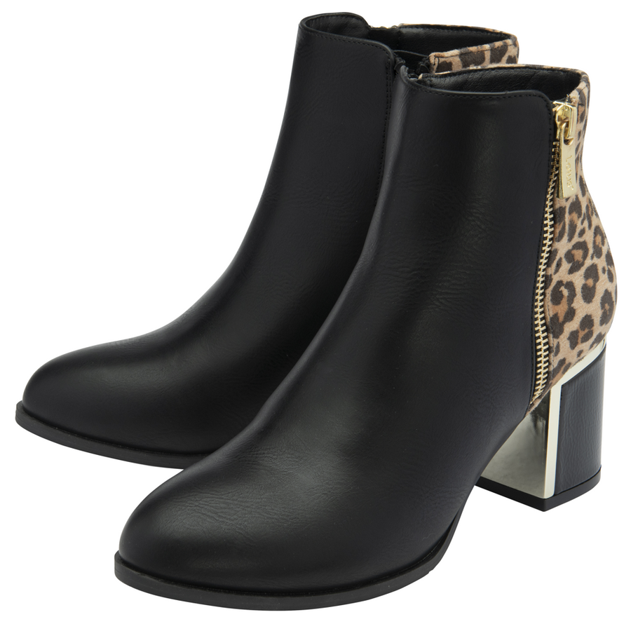 Lotus - Athens  - ULB456BX - Black/Leopard - Boots