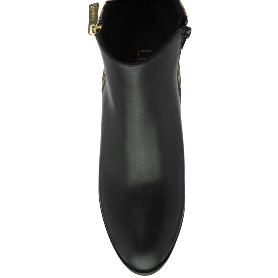 Lotus - Athens  - ULB456BX - Black/Leopard - Boots