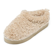 Bedroom Athletics - Alicia Luxury Borg Fleece Platform Mule - Biscuit  - Slippers
