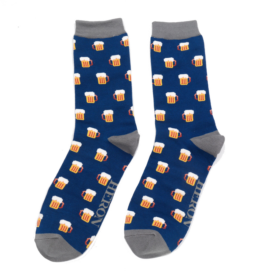 Miss Sparrow - Mr Heron Beer Socks - Navy - Socks