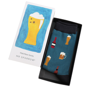Miss Sparrow - BH024 - Men's Matchbox Socks Here's to Beer - Multi