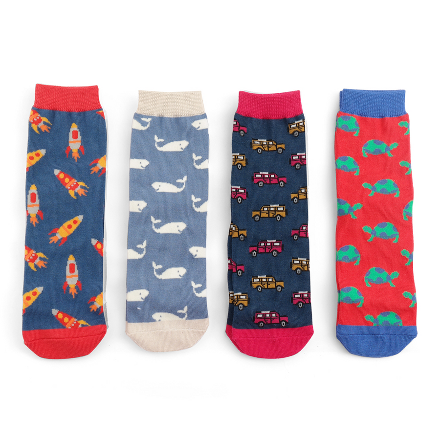 Miss Sparrow - Boys 4-6 Years Little Prince Socks Gift Box - Navy - Socks