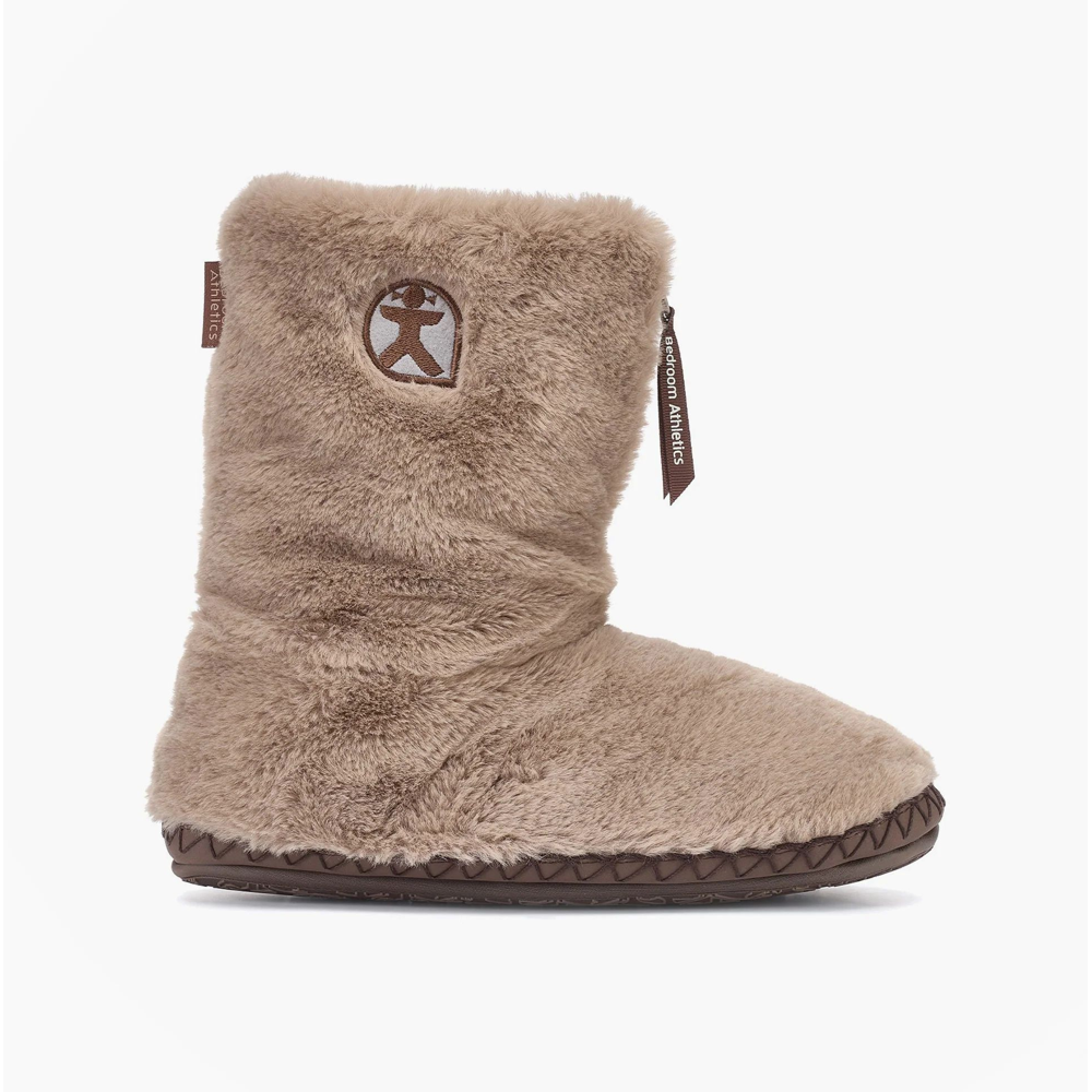 Bedroom Athletics - Monroe Classic Faux Fur Slipper Boot - Taupe / Deep Taupe - Slippers