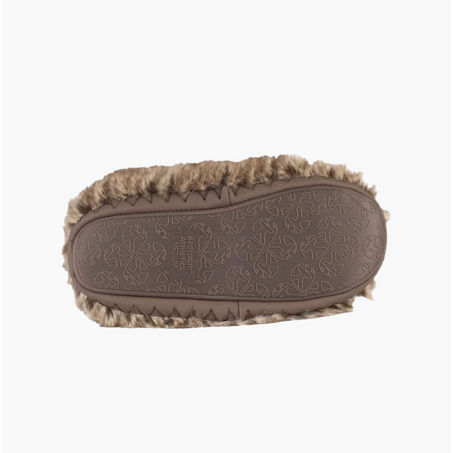 Bedroom Athletics - Monroe Classic Faux Fur Slipper Boot - Taupe / Deep Taupe - Slippers