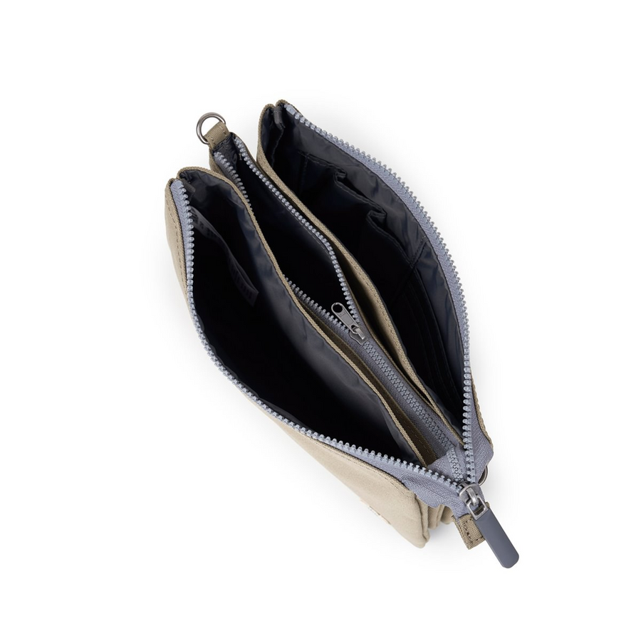 Roka - Carnaby Crossbody Taupe XL Recycled Canvas - Bags