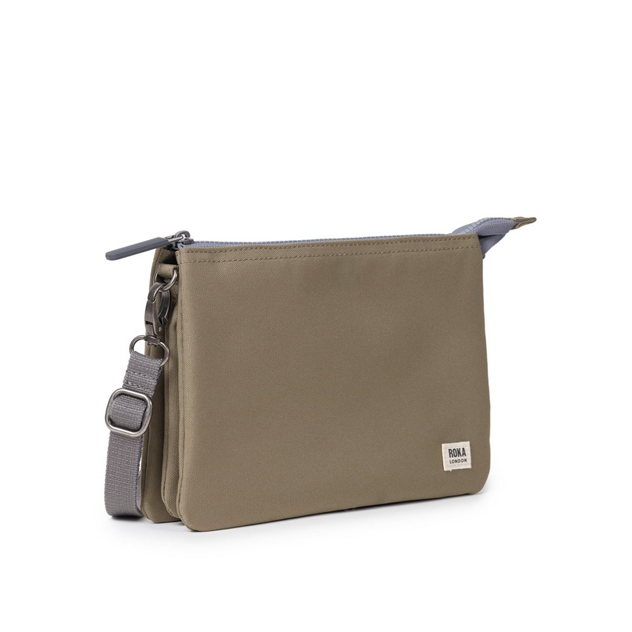 Roka - Carnaby Crossbody Taupe XL Recycled Canvas - Bags
