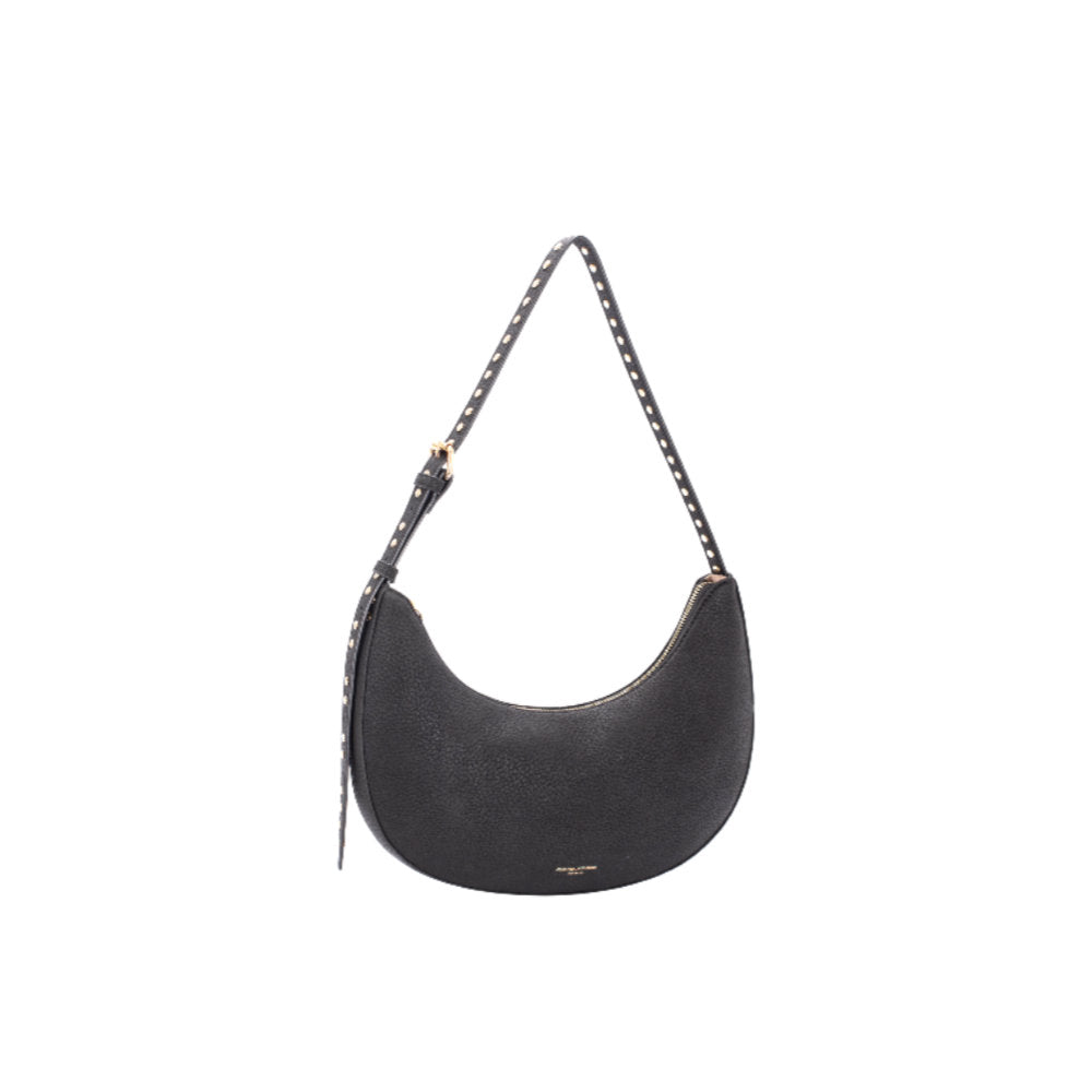 Nova Leathers - Stud Detail Flat Scoop Shoulder Bag - Cm8734 Black