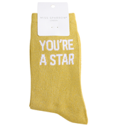 Miss Sparrow - DS007 - Glitter Statement Socks You're a Star - Multi