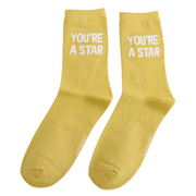 Miss Sparrow - DS007 - Glitter Statement Socks You're a Star - Multi