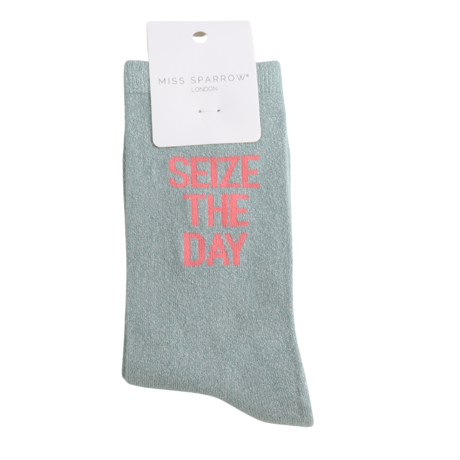 Miss Sparrow - DS015 - Glitter Statement Socks Seize The Day - Multi