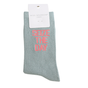 Miss Sparrow - DS015 - Glitter Statement Socks Seize The Day - Multi