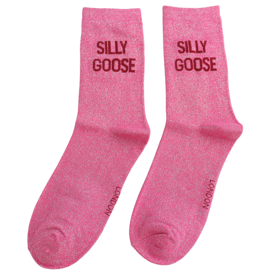 Miss Sparrow - DS021 - Glitter Statement Socks Silly Goose - Multi