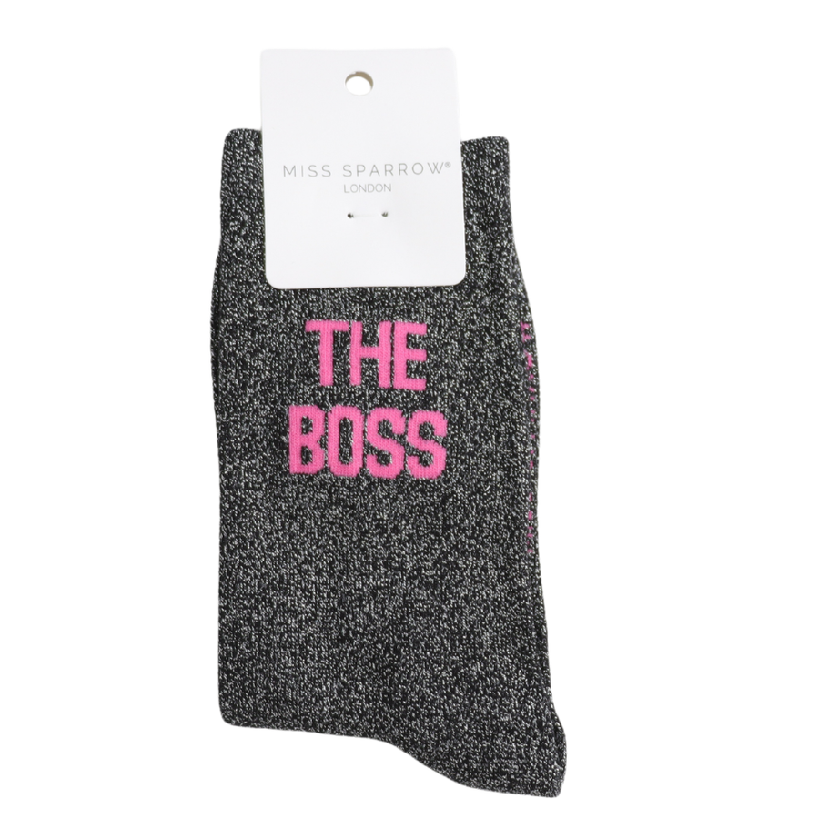 Miss Sparrow - DS025 - Glitter Statement Socks The Boss - Multi