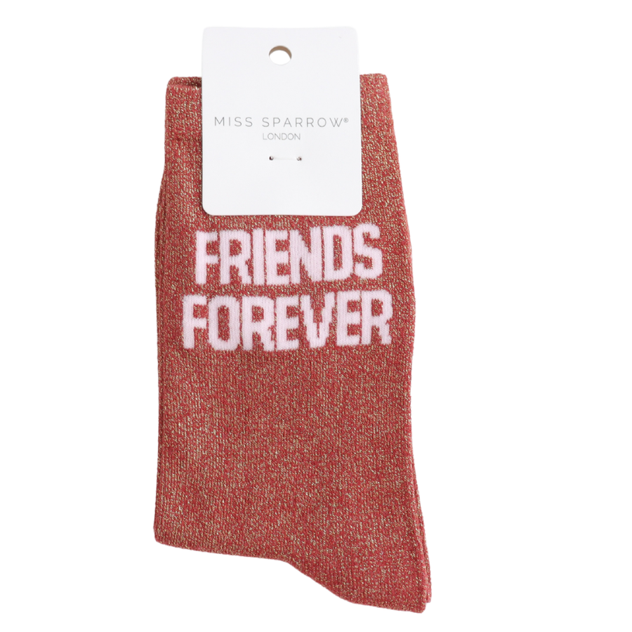 Miss Sparrow - DS036 - Glitter Statement Socks Friends Forever - Multi