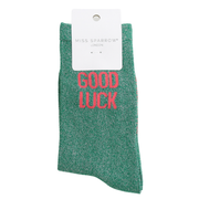 Miss Sparrow - DS044 - Glitter Statement Socks Good Luck - Multi