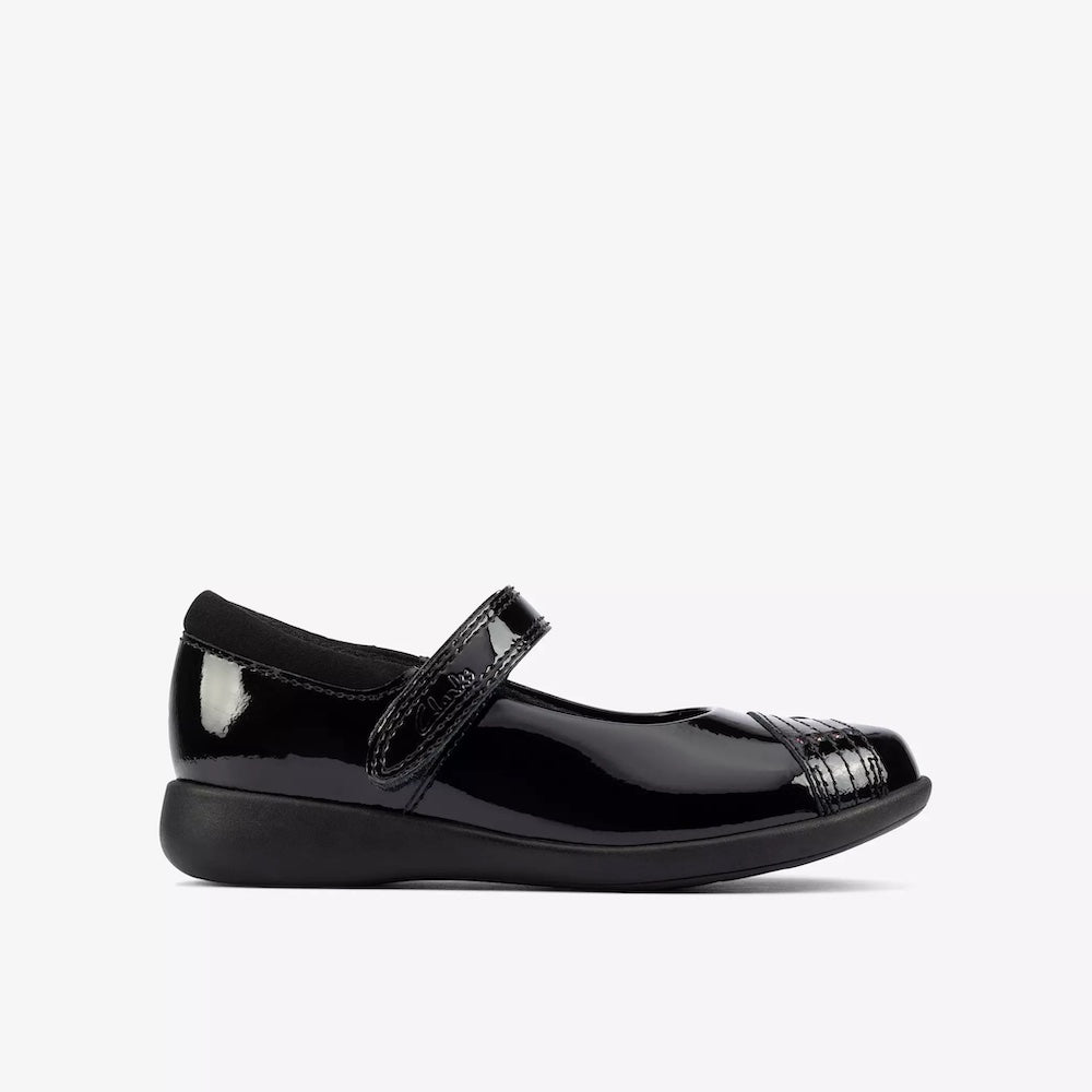 Clarks - Etch Beam T - Black Patent - School Shoes