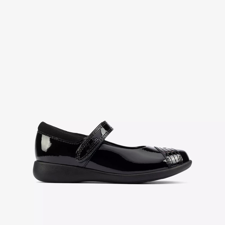 Clarks - Etch Beam T - Black Patent - School Shoes