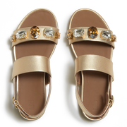 FitFlop - Gracie Ultra-Jewel Leather Back-Strap  - Platino - Sandals