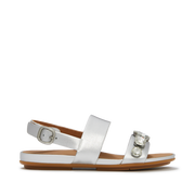 FitFlop - Gracie Ultra-Jewel Leather Back-Strap - Silver - Sandals