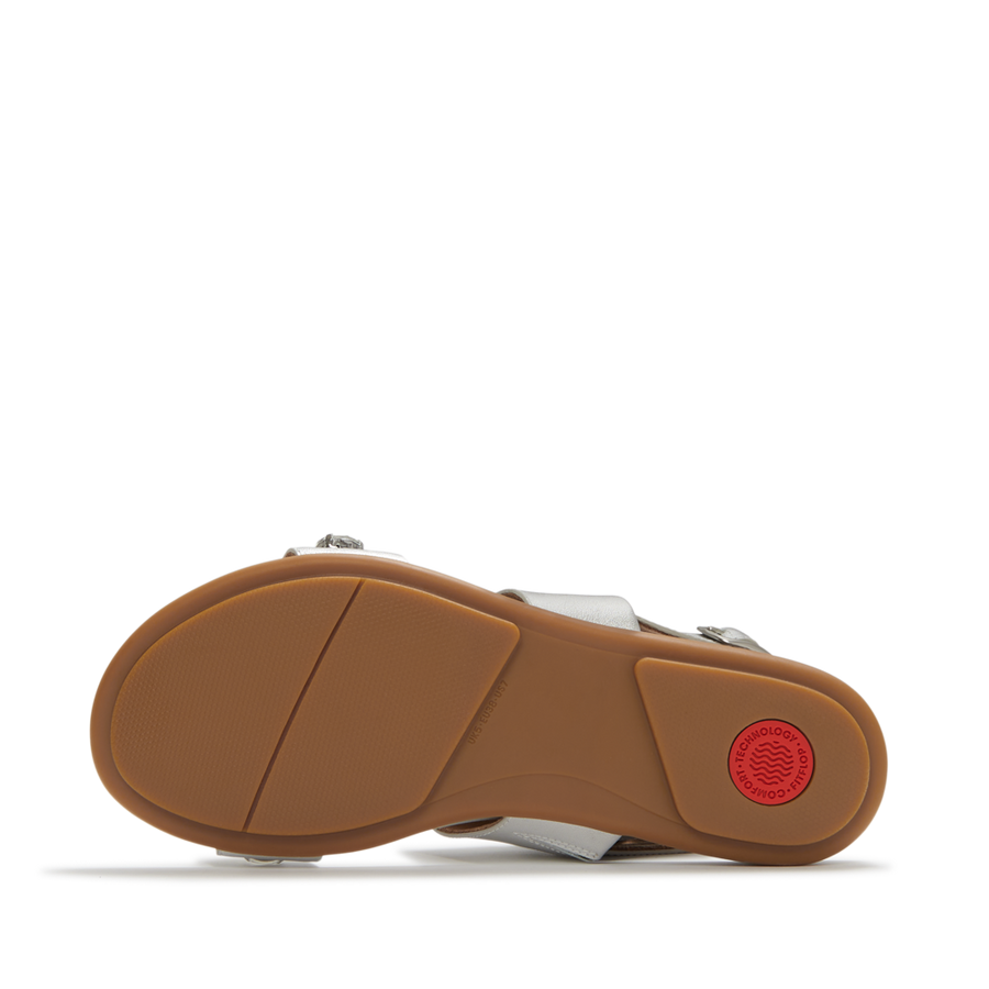 FitFlop - Gracie Ultra-Jewel Leather Back-Strap - Silver - Sandals