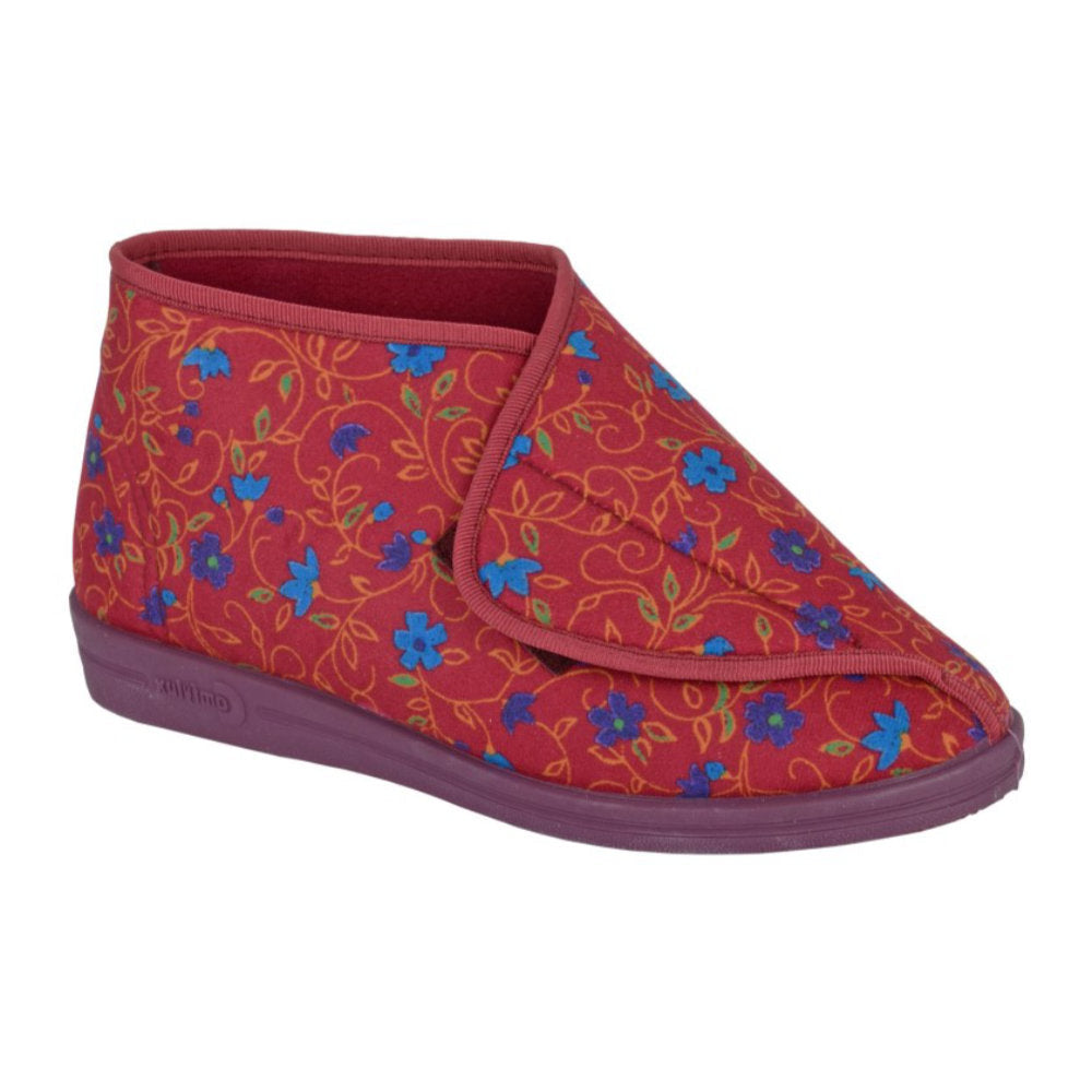 Comfylux Andrea Wine Floral Slipper LS415D