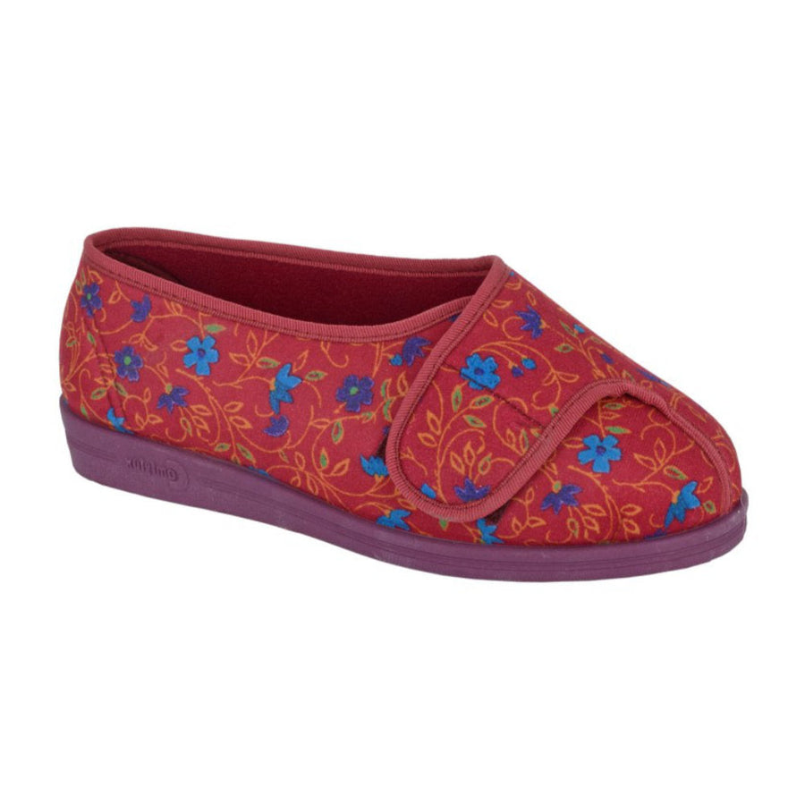 Comfylux Davina Wine Floral Slipper LS667D