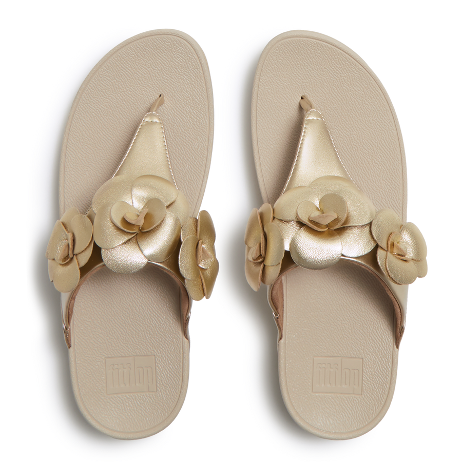 FitFlop - Lulu Flower Toe-Post - Platino - Sandals