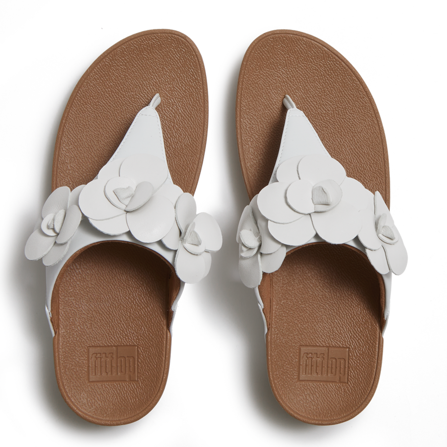 FitFlop - Lulu Flower Toe-Post - Urban White - Sandals
